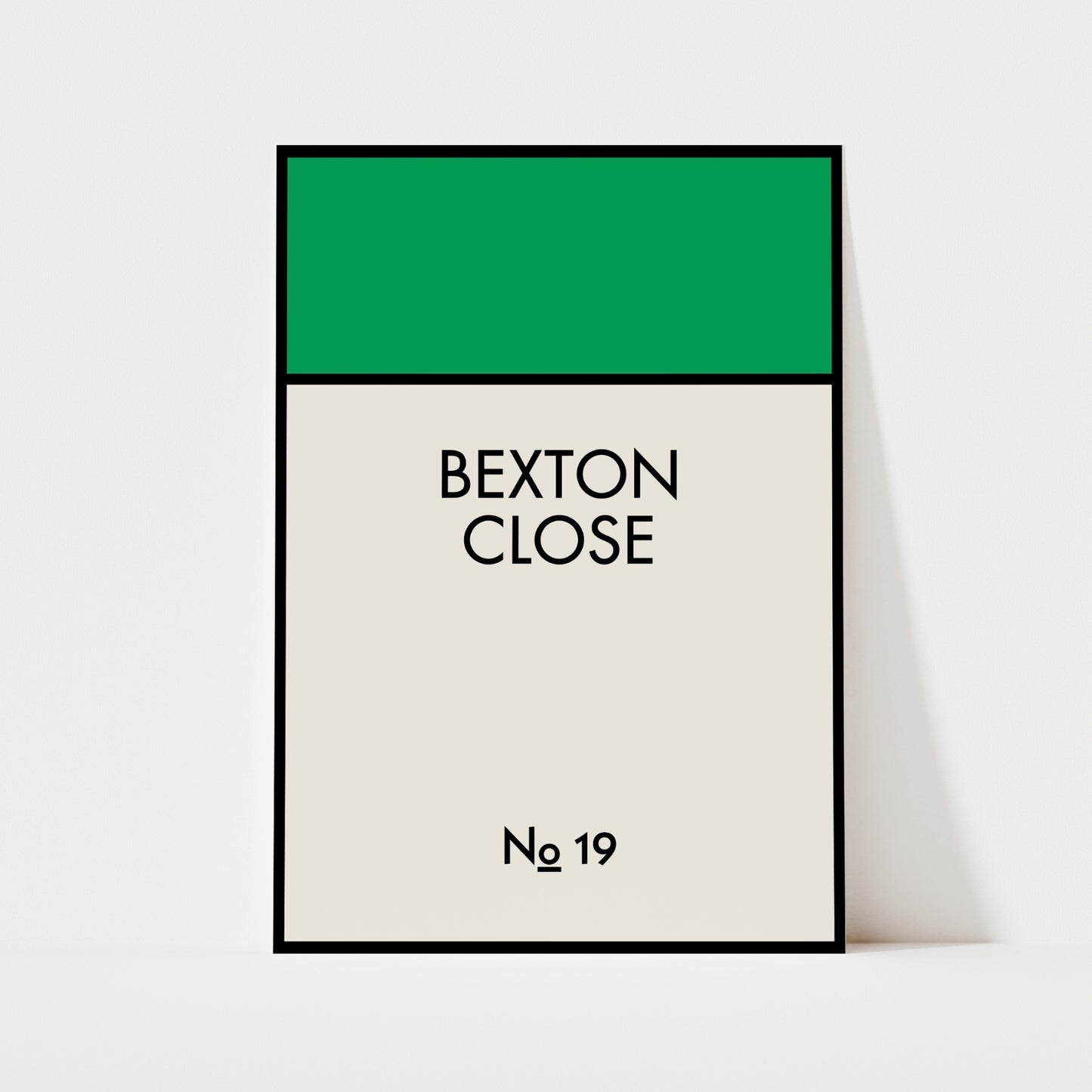 Personalised Monopoly Street Print | 10 Colours | Typography