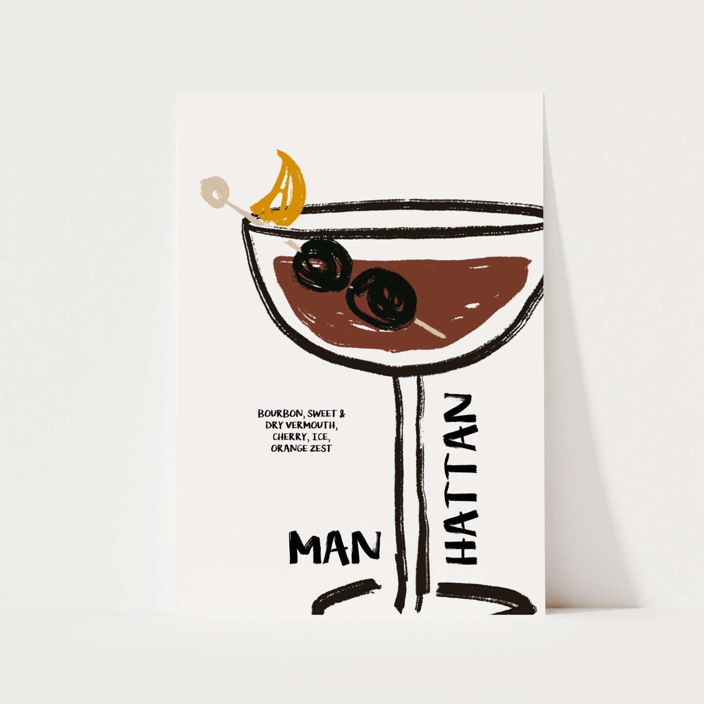 Manhattan Whimsical Print | Cocktails