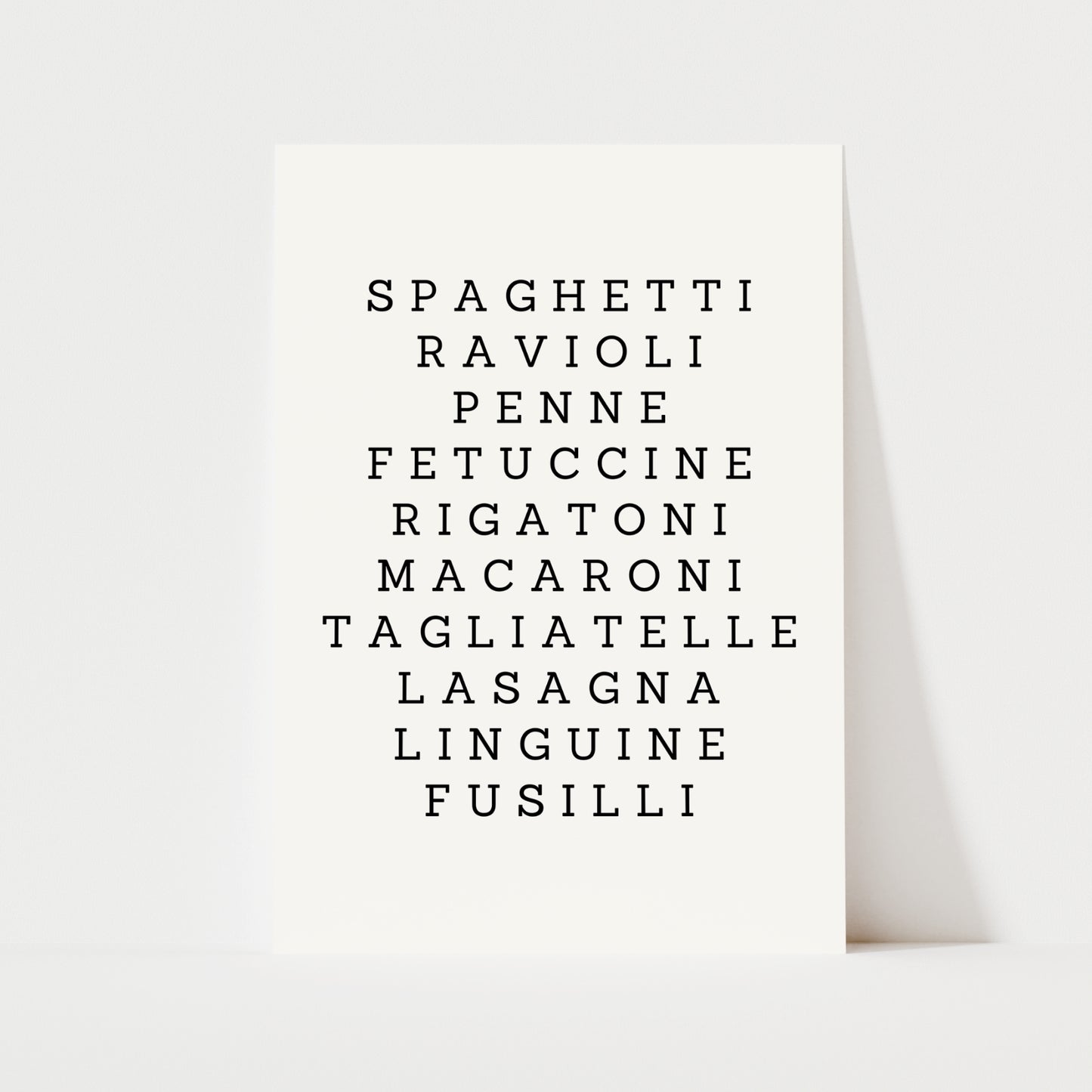 Types Of Pasta Print | Clearance