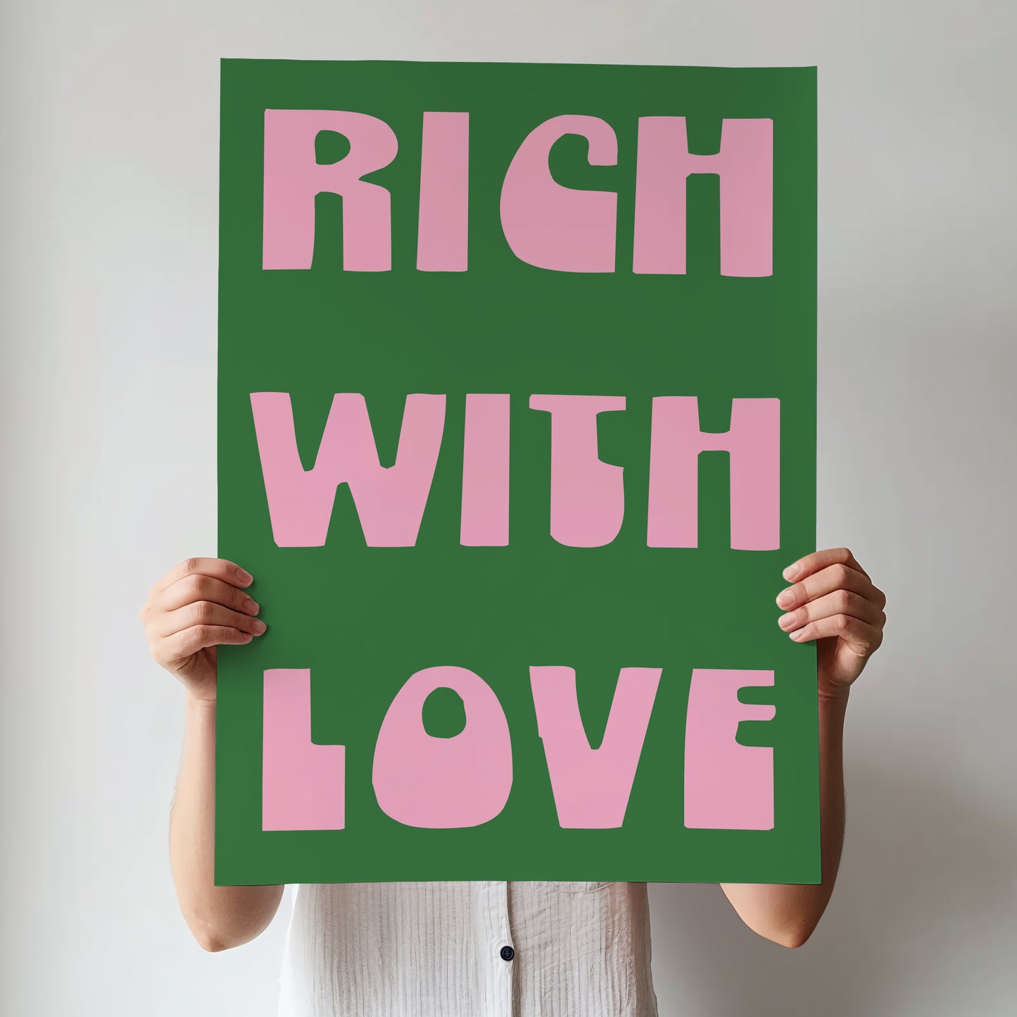 Rich With Love Print | 6 Colours | Typography