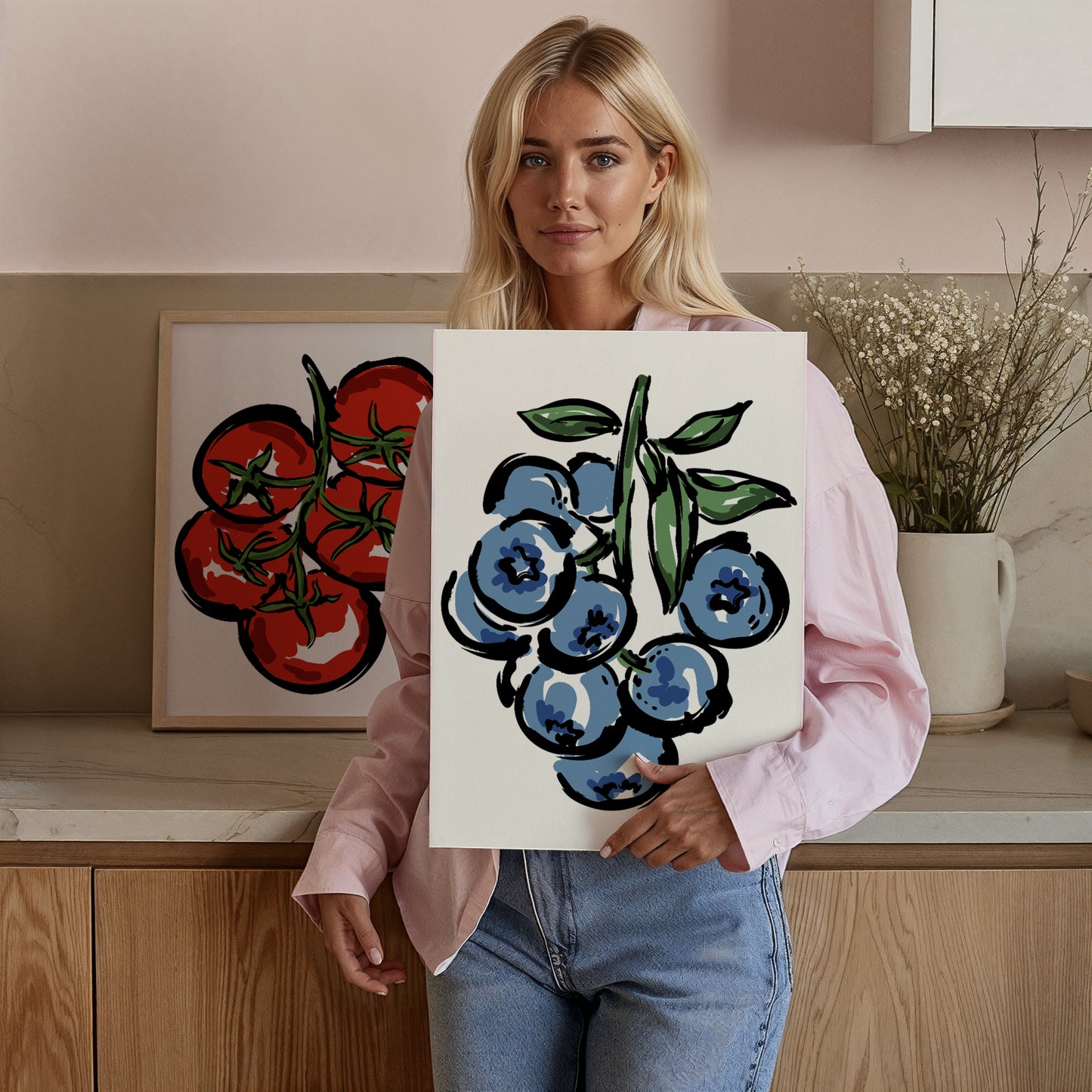 Blueberries Painting Print | Kitchen