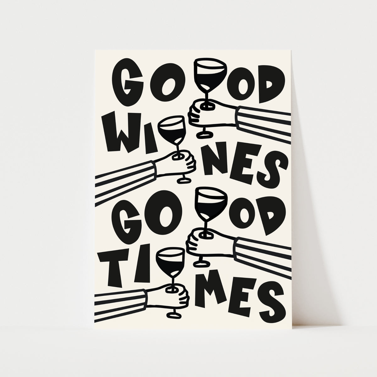 Good Wines Good Times Print | 4 Colours | Kitchen