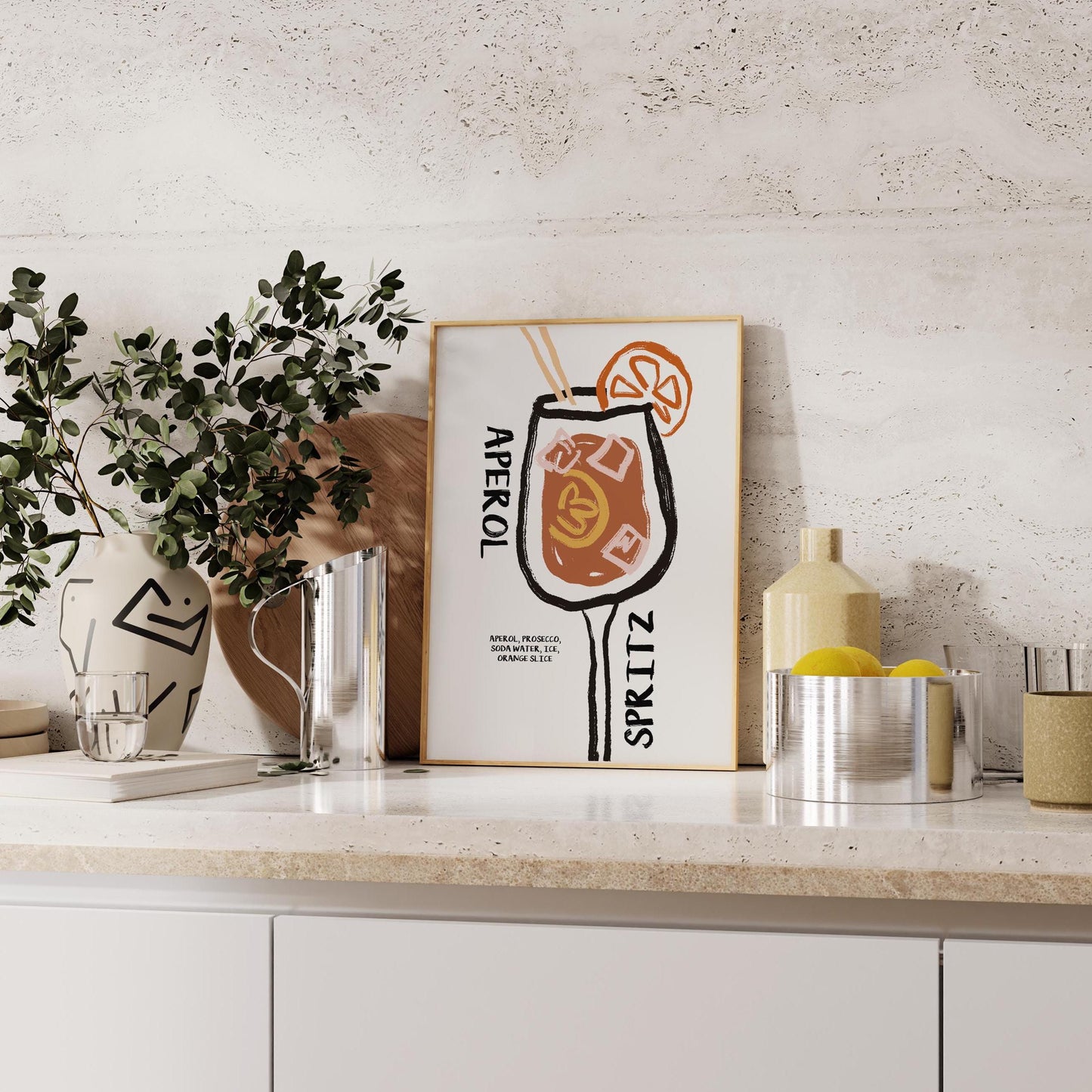 Aperol Spritz Whimsical Print | Cocktails