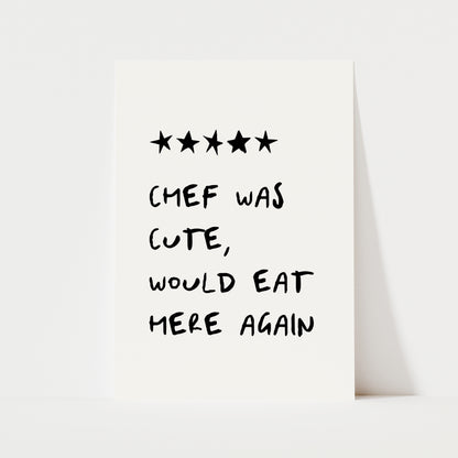 Funny Chef Review Print | 5 Colours | Kitchen