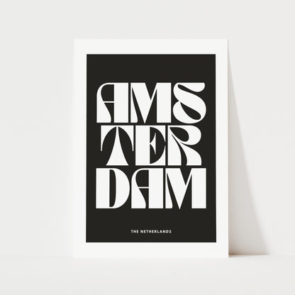 Amsterdam Typography Print | 4 Colours | Travel