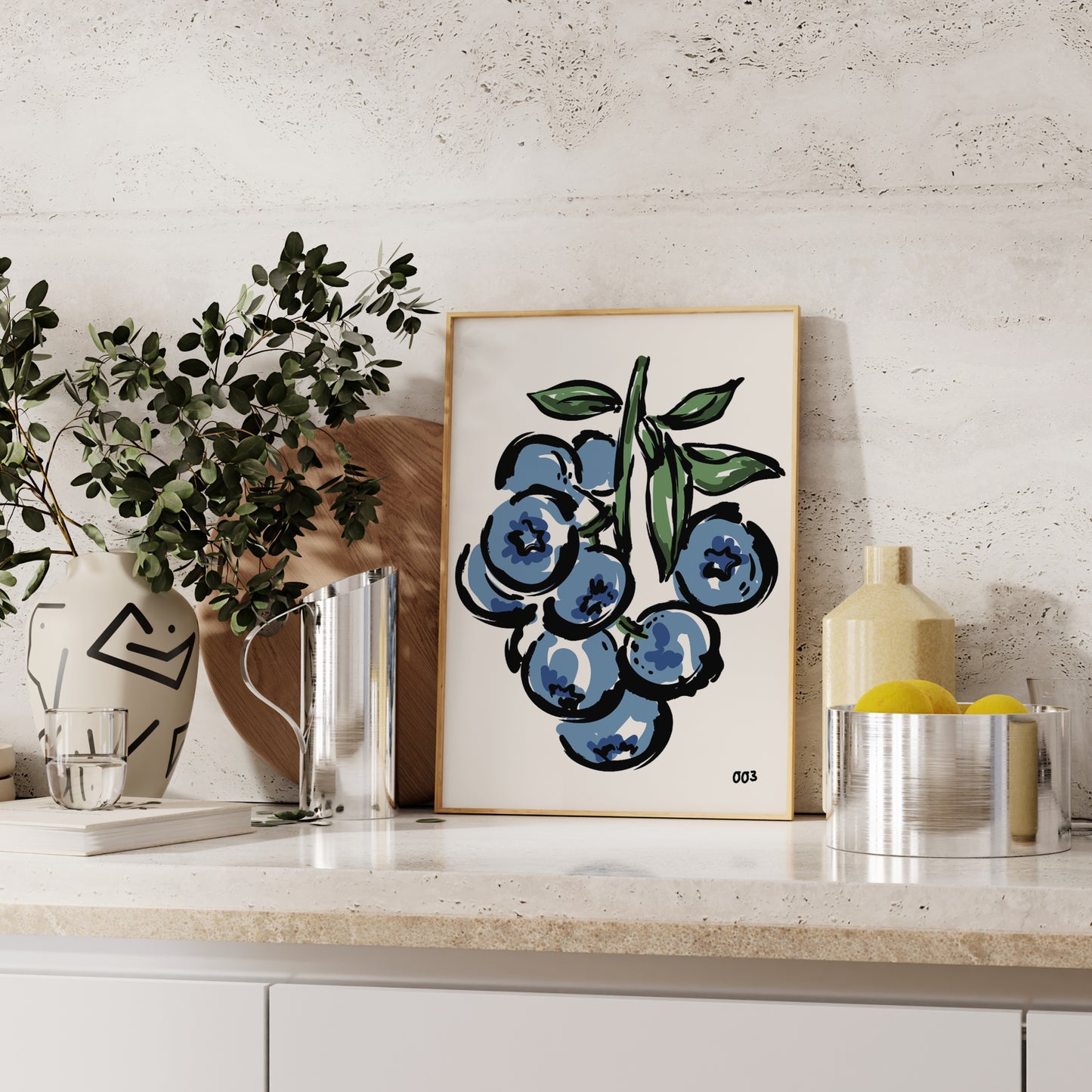 Blueberries Painting Print | Kitchen