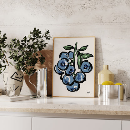 Blueberries Painting Print | Kitchen