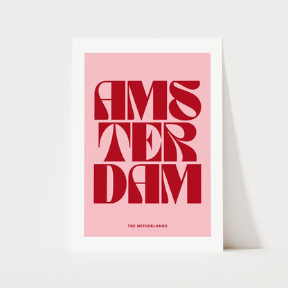 Amsterdam Typography Print | 4 Colours | Travel
