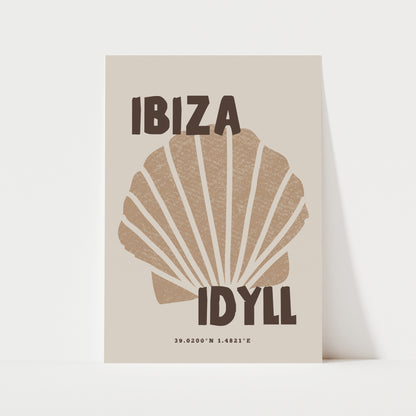 Ibiza Idyll Neutral Brown Print | Travel