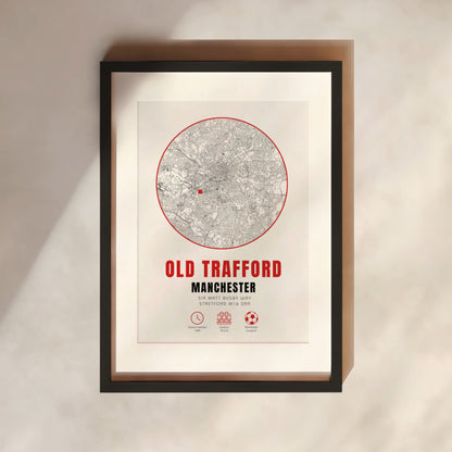 Old Trafford Stadium Map Print | Clearance