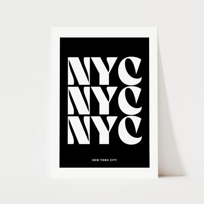NYC Typography Print | 4 Colours | Travel
