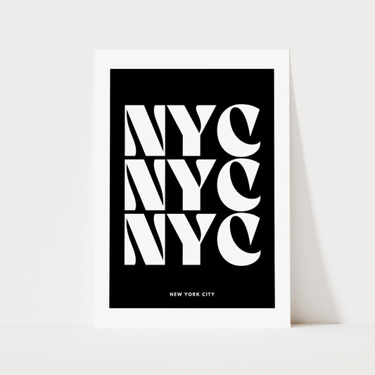 NYC Typography Print | 4 Colours | Travel
