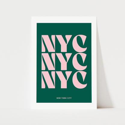 NYC Typography Print | 4 Colours | Travel