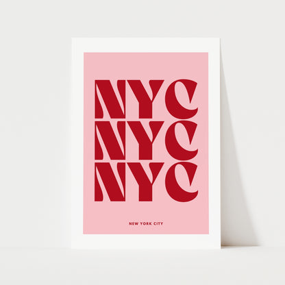 NYC Typography Print | 4 Colours | Travel