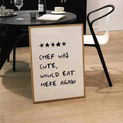 Funny Chef Review Print | 5 Colours | Kitchen