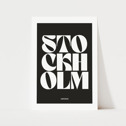 Stockholm Typography Print | 4 Colours | Travel