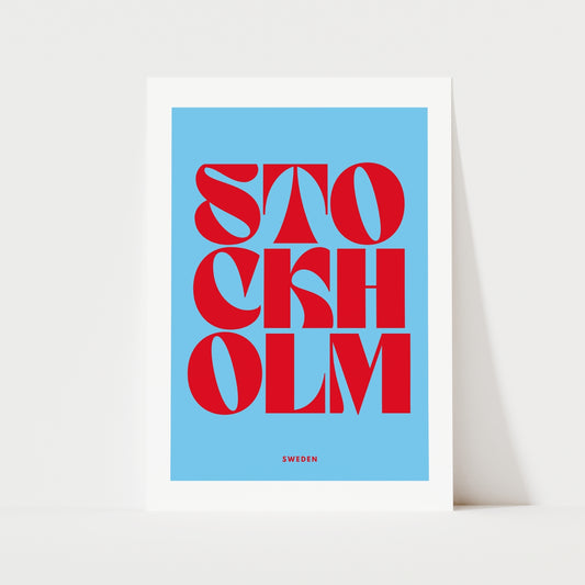 Stockholm Typography Print | 4 Colours | Travel