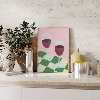 Two Wines Print | Kitchen