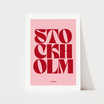 Stockholm Typography Print | 4 Colours | Travel