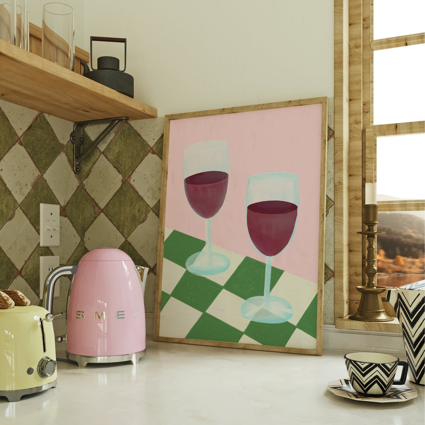 Two Wines Print | Kitchen