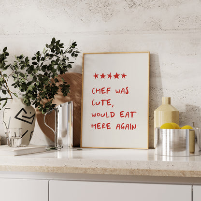 Funny Chef Review Print | 5 Colours | Kitchen