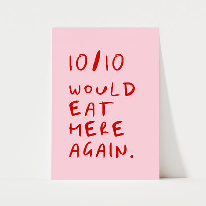 Funny Food Review Print | 5 Colours | Kitchen