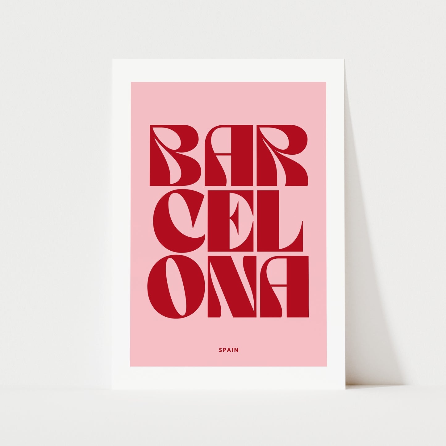 Barcelona Typography Print | 4 Colours | Travel