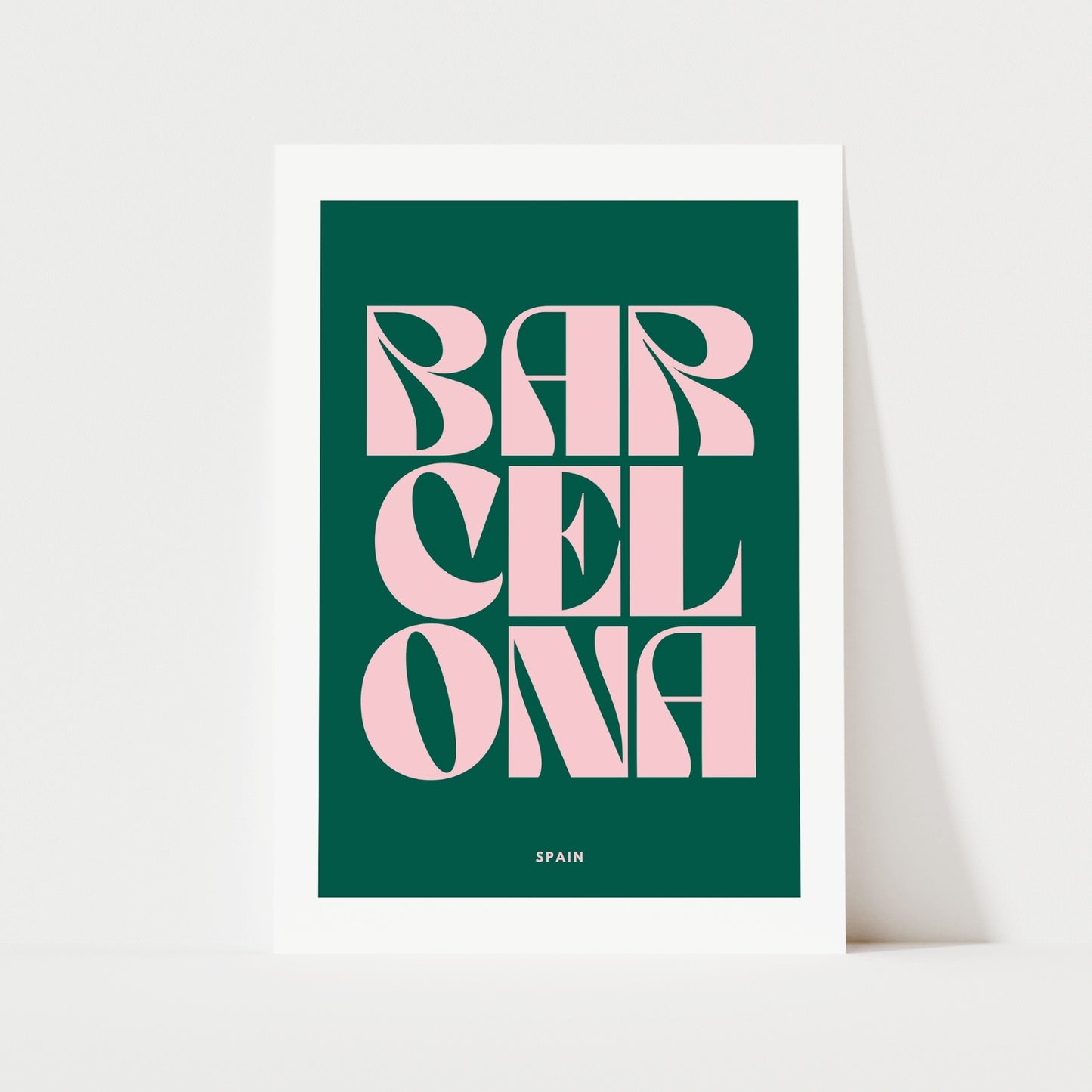Barcelona Typography Print | 4 Colours | Travel