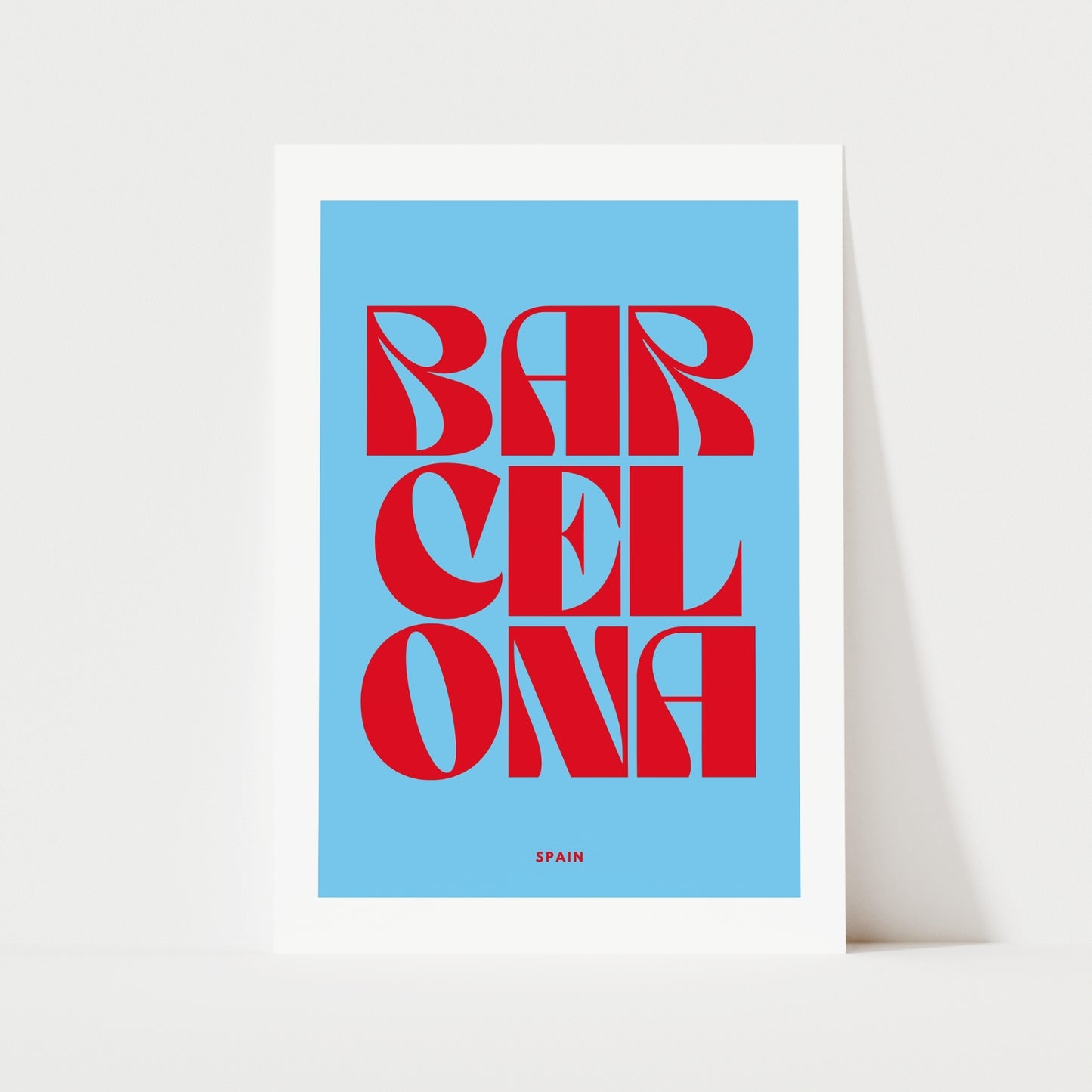 Barcelona Typography Print | 4 Colours | Travel