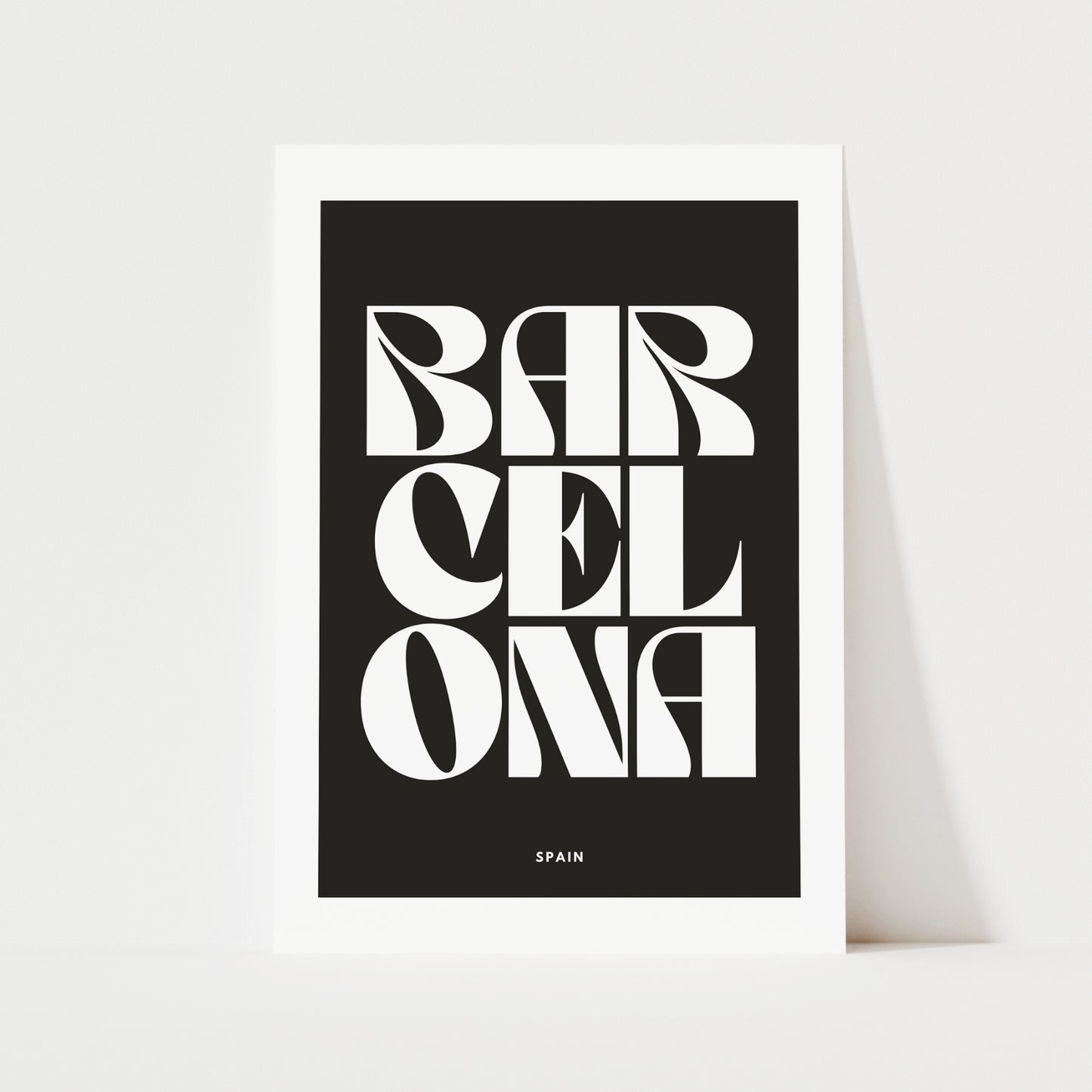 Barcelona Typography Print | 4 Colours | Travel