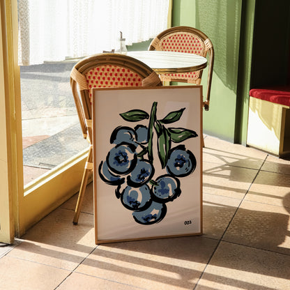 Blueberries Painting Print | Kitchen