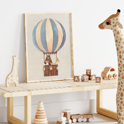 Hot Air Balloon Print | 4 Colours | Nursery & Kids