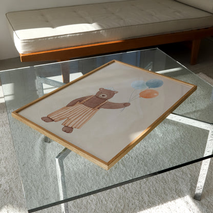 Bear With Balloons Print | 3 Colours | Nursery & Kids