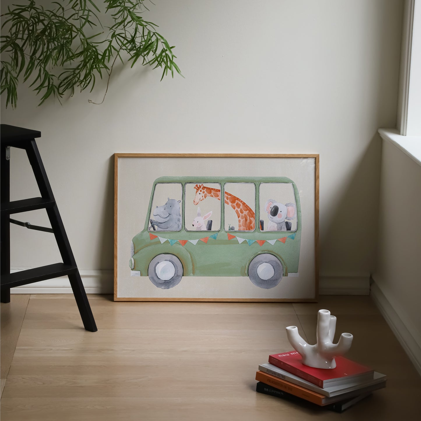 Animal School Bus Print | 4 Colours | Nursery & Kids