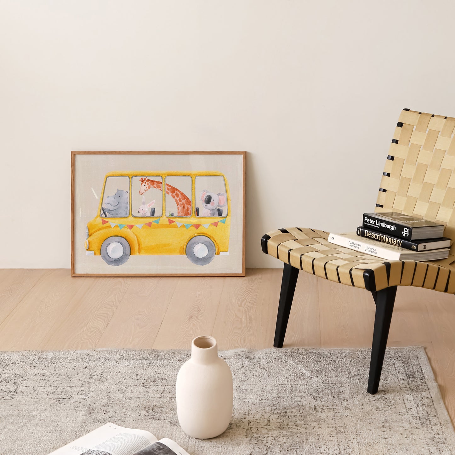 Animal School Bus Print | 4 Colours | Nursery & Kids