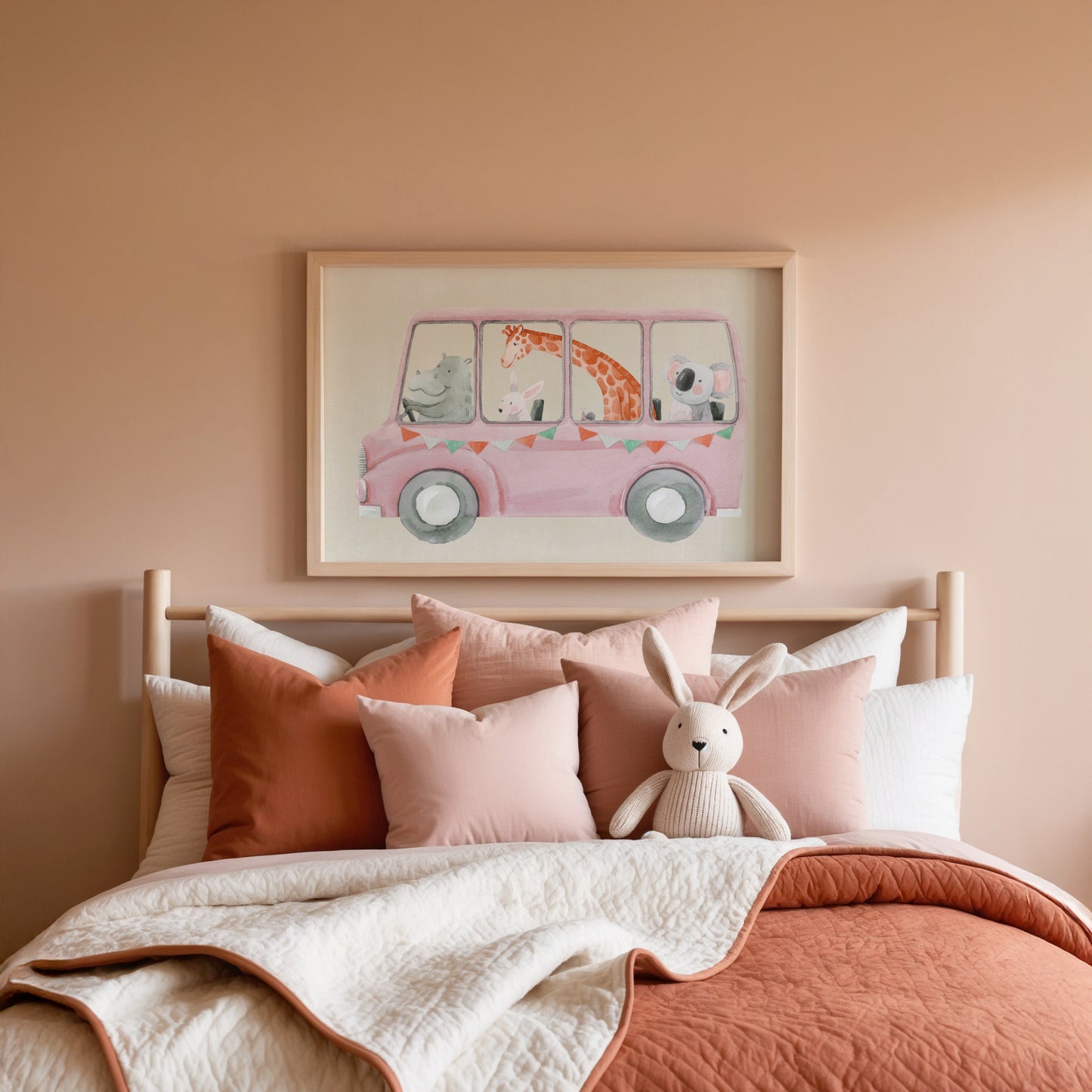 Animal School Bus Print | 4 Colours | Nursery & Kids