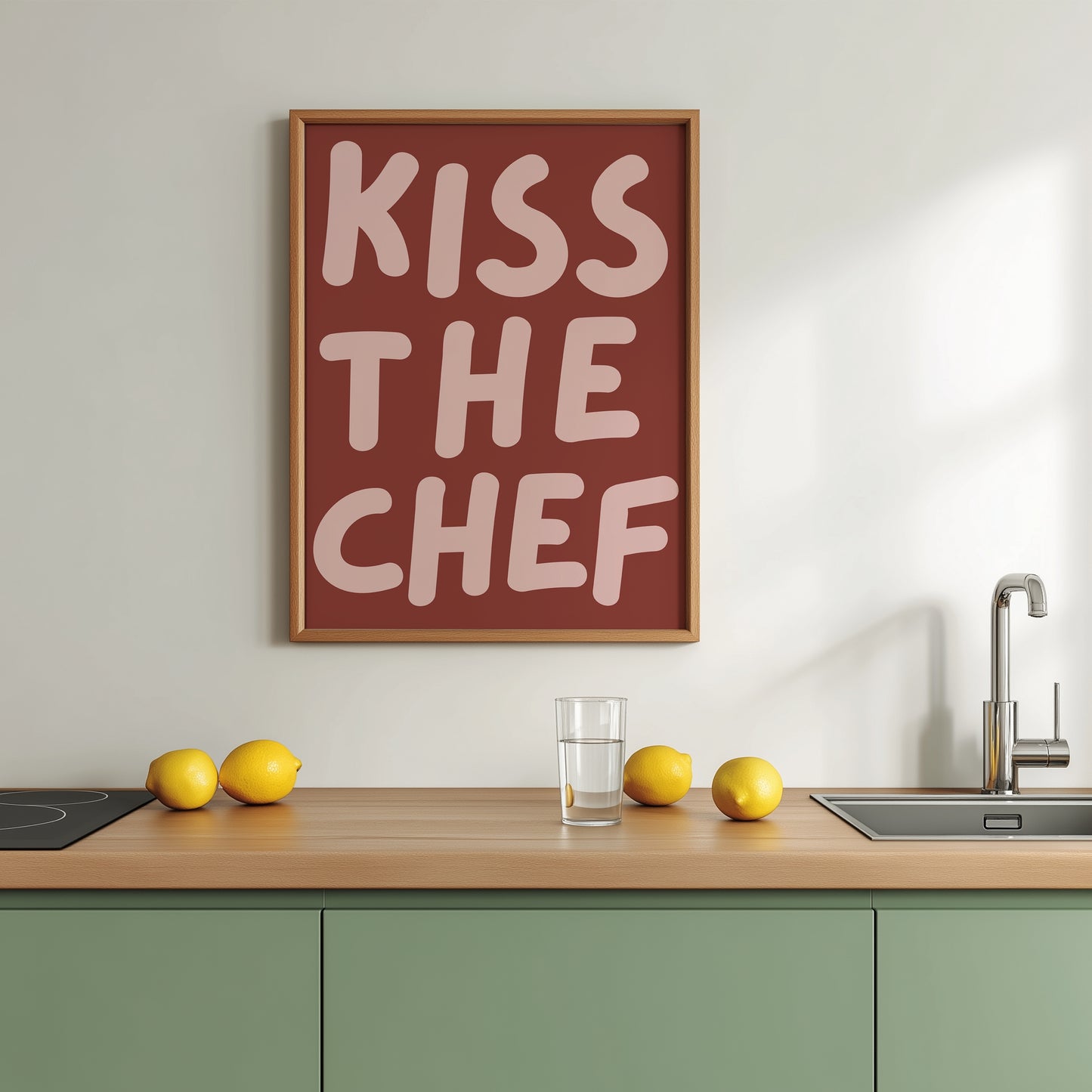 Kiss The Chef Print | 6 Colours | Kitchen