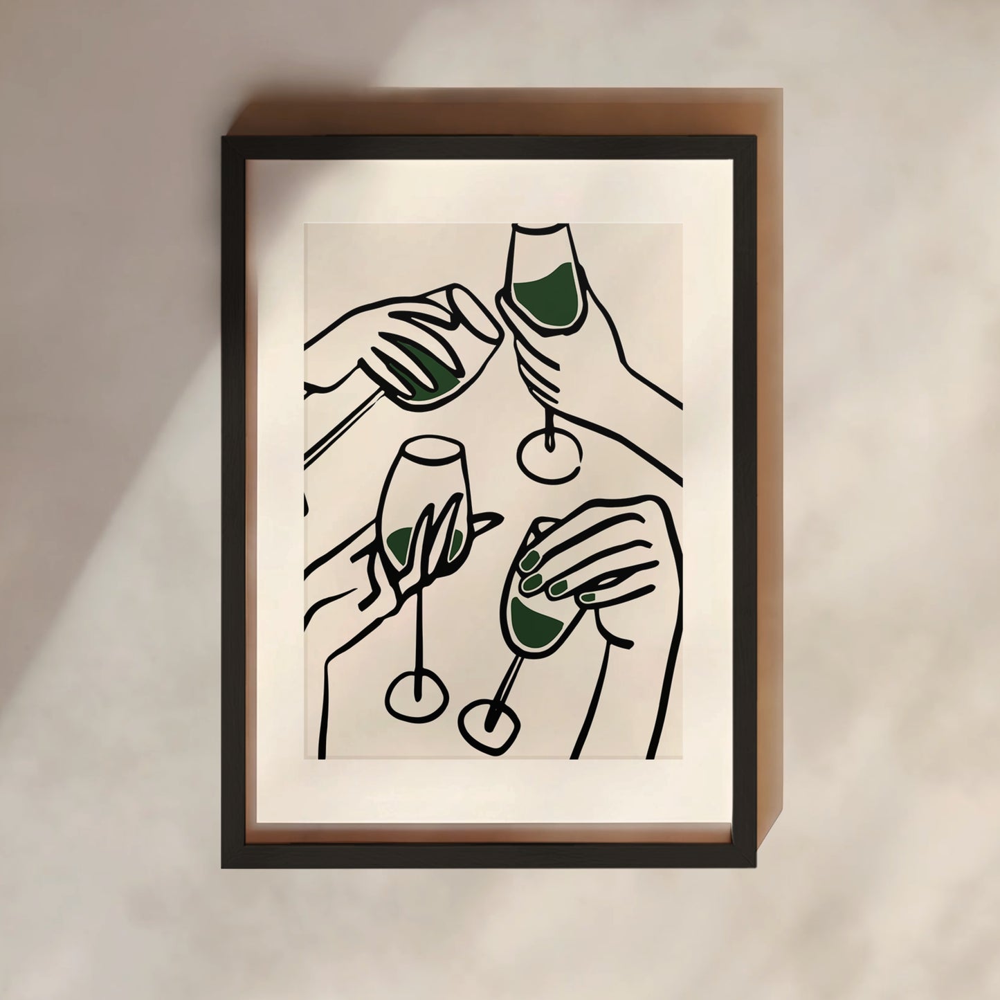 Wine Glass Art Print | 4 Colours | Kitchen