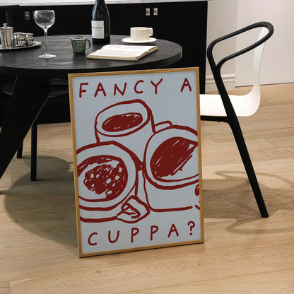 Fancy A Cuppa Print | 5 Colours | Kitchen