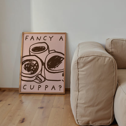 Fancy A Cuppa Print | 5 Colours | Kitchen