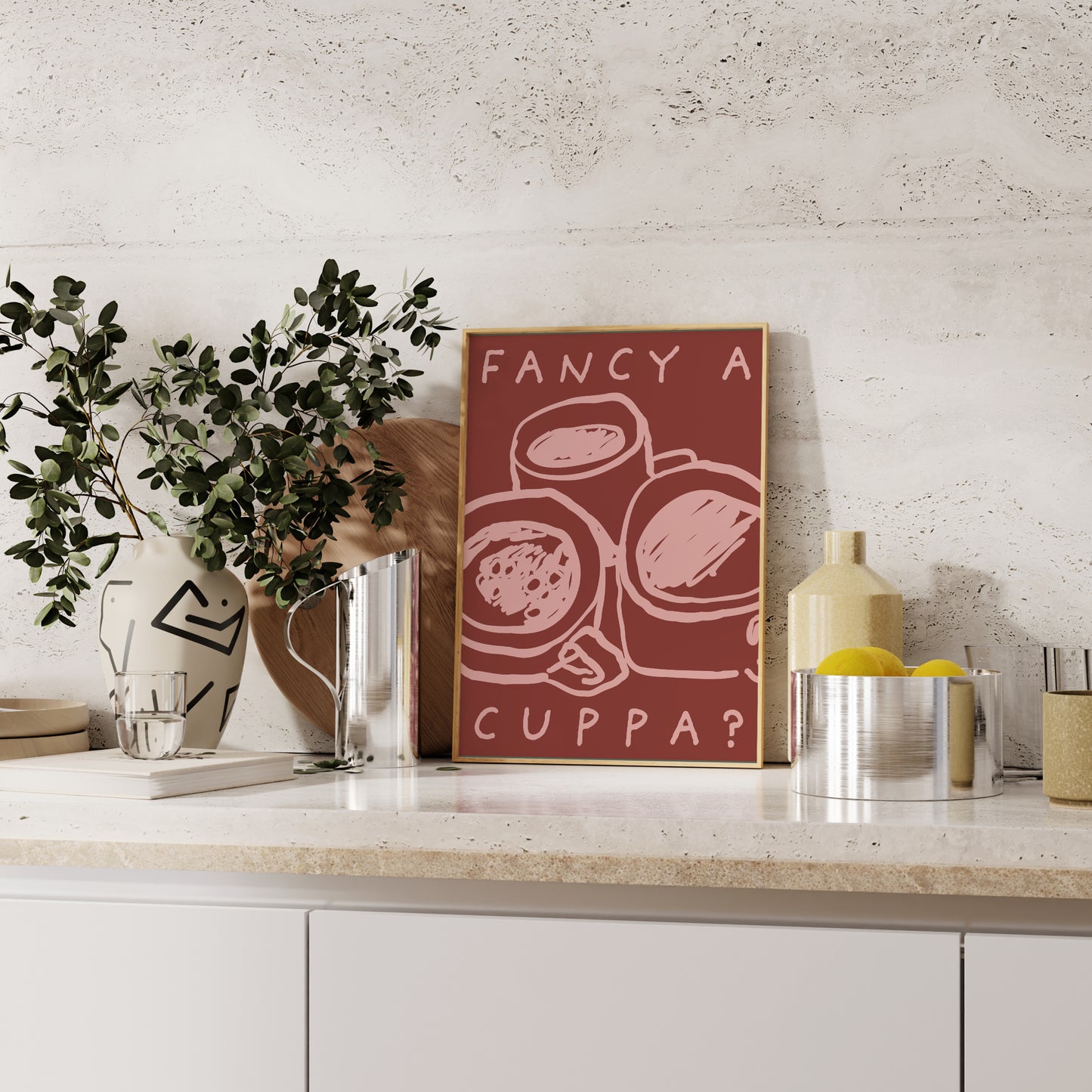 Fancy A Cuppa Print | 5 Colours | Kitchen