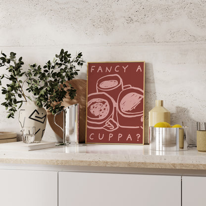 Fancy A Cuppa Print | 5 Colours | Kitchen