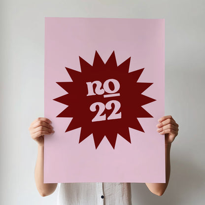 Custom House Number Emblem Print | 4 Colours | Personalised