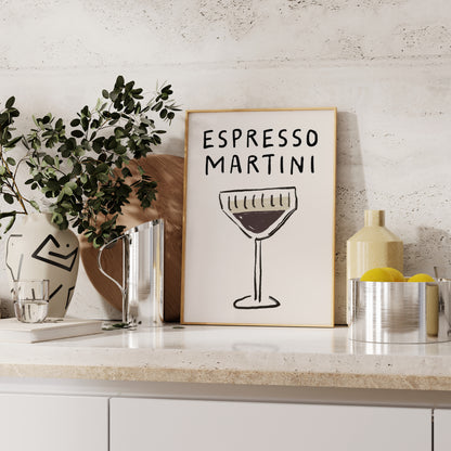 Espresso Martini Doodle Print | Cocktails
