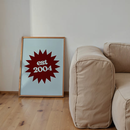 Custom Year Emblem Print | 4 Colours | Personalised
