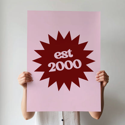Custom Year Emblem Print | 4 Colours | Personalised