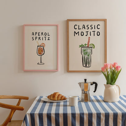 Aperol Spritz Doodle Print | Cocktails