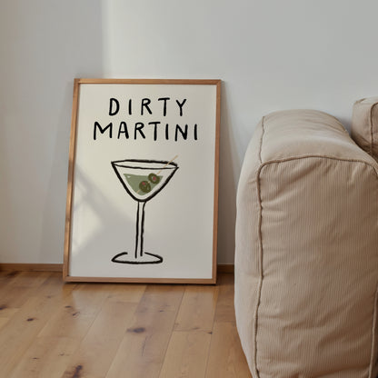 Dirty Martini Doodle Print | Cocktails