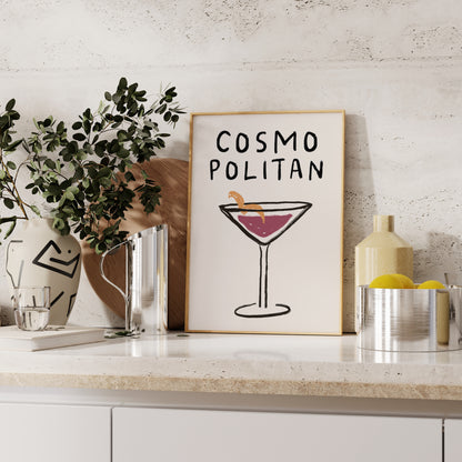 Cosmopolitan Doodle Print | Cocktails