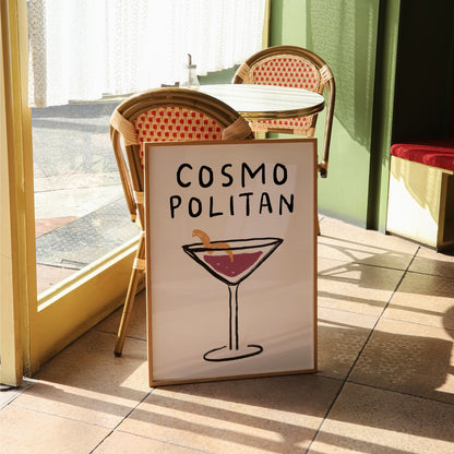 Cosmopolitan Doodle Print | Cocktails